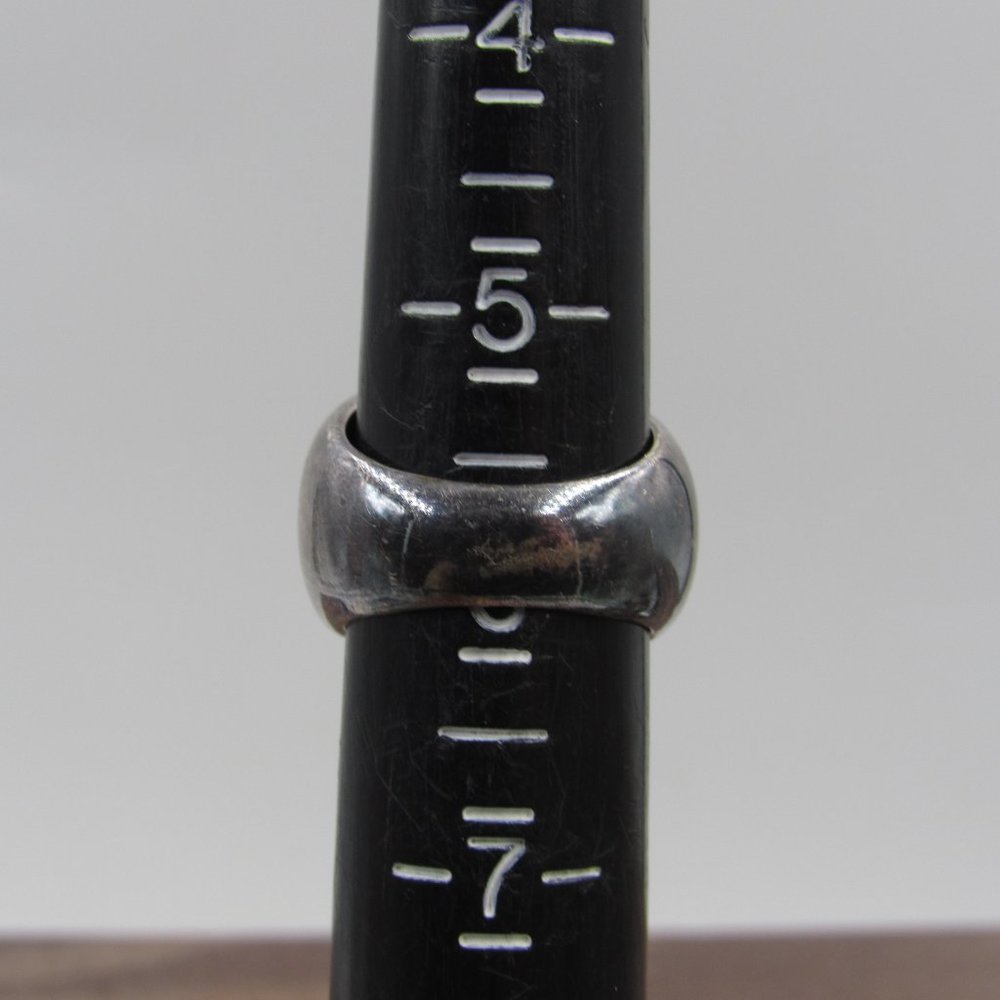 Size 5.75 Sterling Silver Rustic Shell Inlay Band - image 6